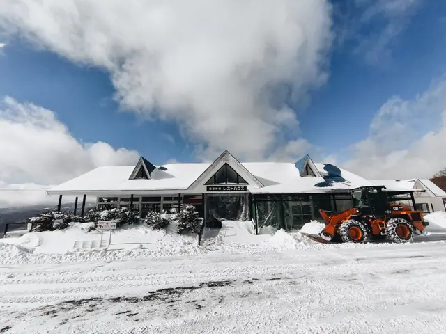 除雪された冬の入口道路