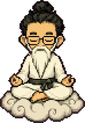 Sennin Kenji meditating on a cloud